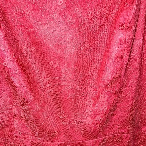 Belsoie Raspberry Lace Midi Dress Formal Scalloped Hem – Size 20 - Picture 6 of 6